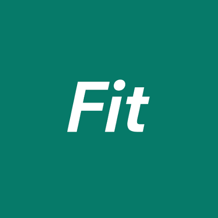 Logo de Fit, fondo verde.